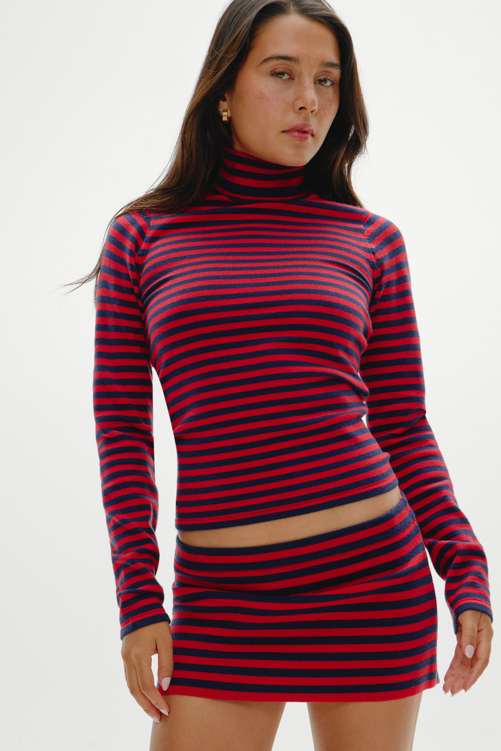Milo Knit Turtleneck Sweater - Sunday Stripe Frankies Bikinis Sale