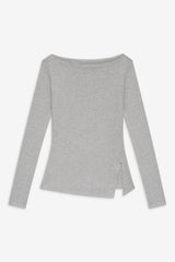 Talia Long Sleeve Shirt - Heather Grey Frankies Bikinis Discount