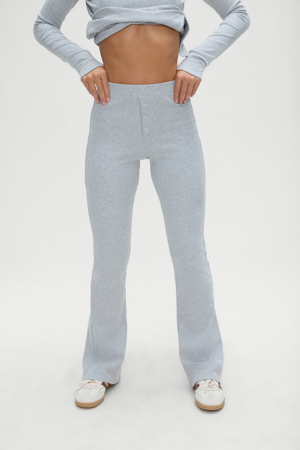 Blair Cotton Pants - Heather Grey Frankies Bikinis Sale