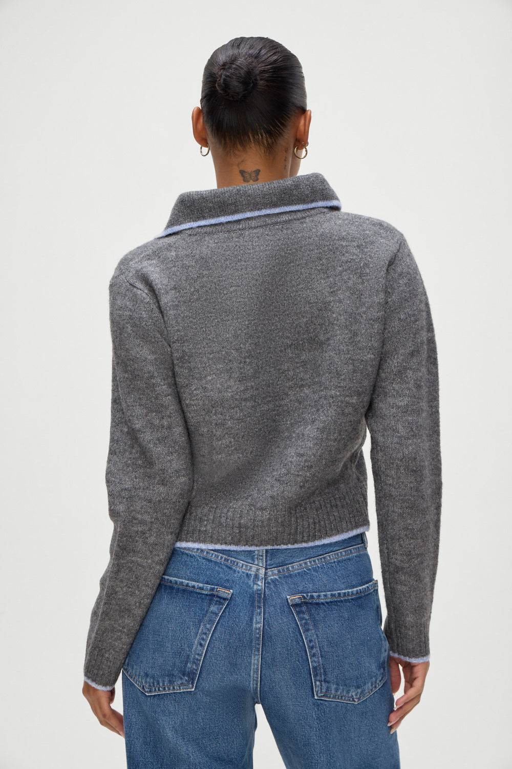 Carolyn Collared Sweater - Winter Sky Frankies Bikinis Online