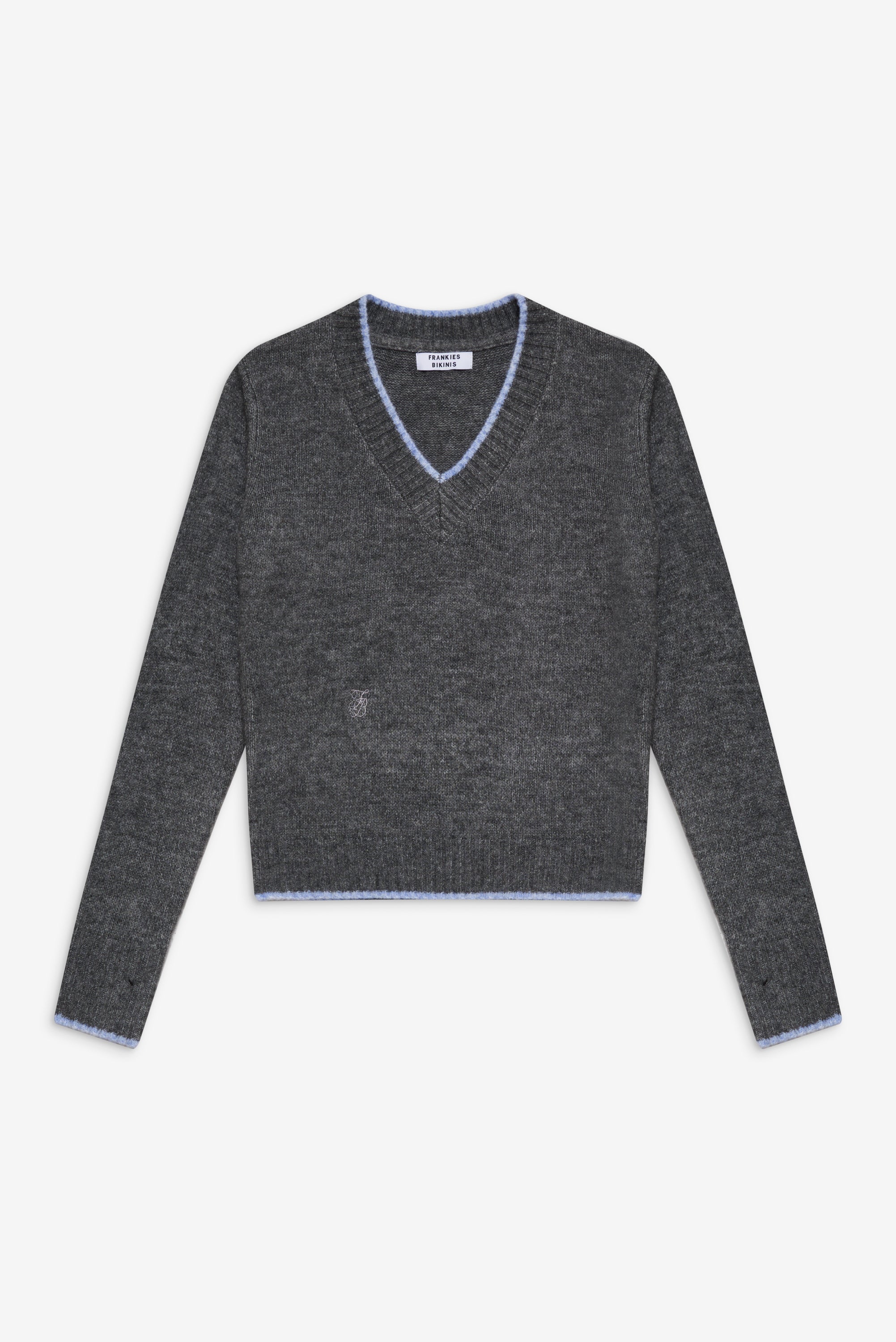Brentwood V Neck Sweater - Winter Sky Frankies Bikinis Online Shop