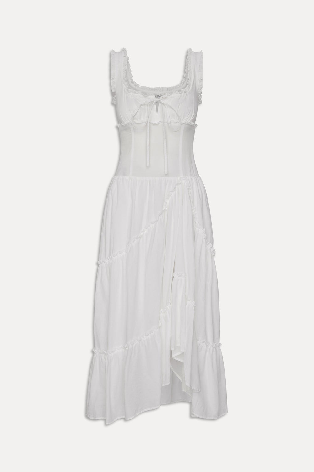 Keepsake Cotton Ruffle Maxi Dress - Daisy White Frankies Bikinis For Sale