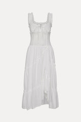 Keepsake Cotton Ruffle Maxi Dress - Daisy White Frankies Bikinis For Sale