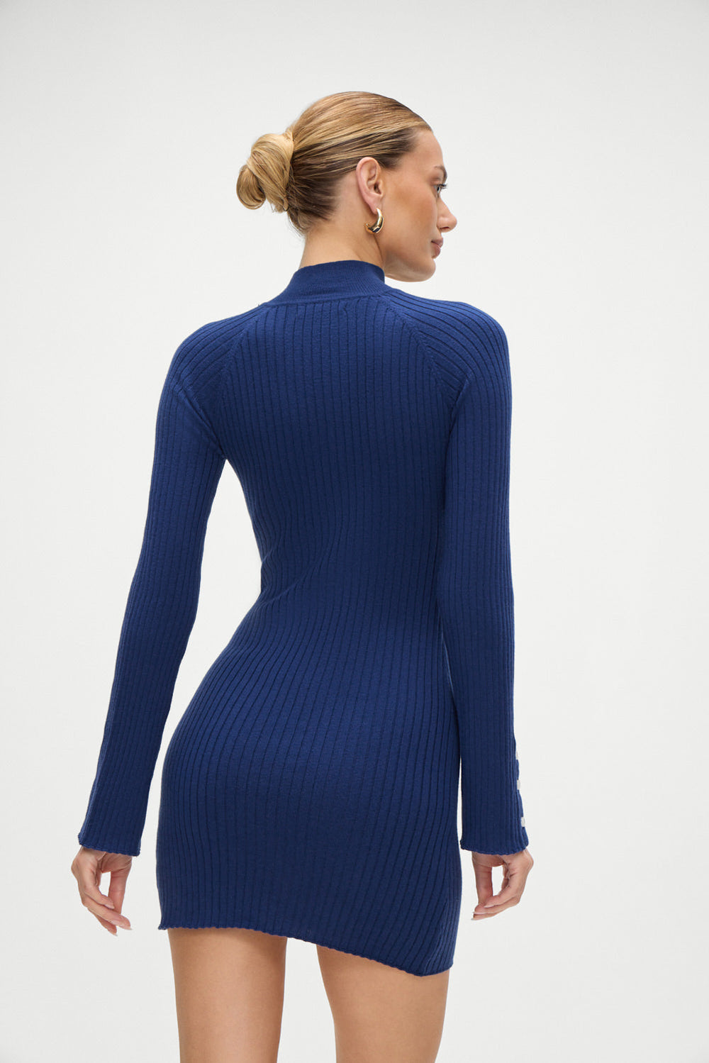 Isla Long Sleeve Mini Dress - Midnight Blue Frankies Bikinis Online Shop