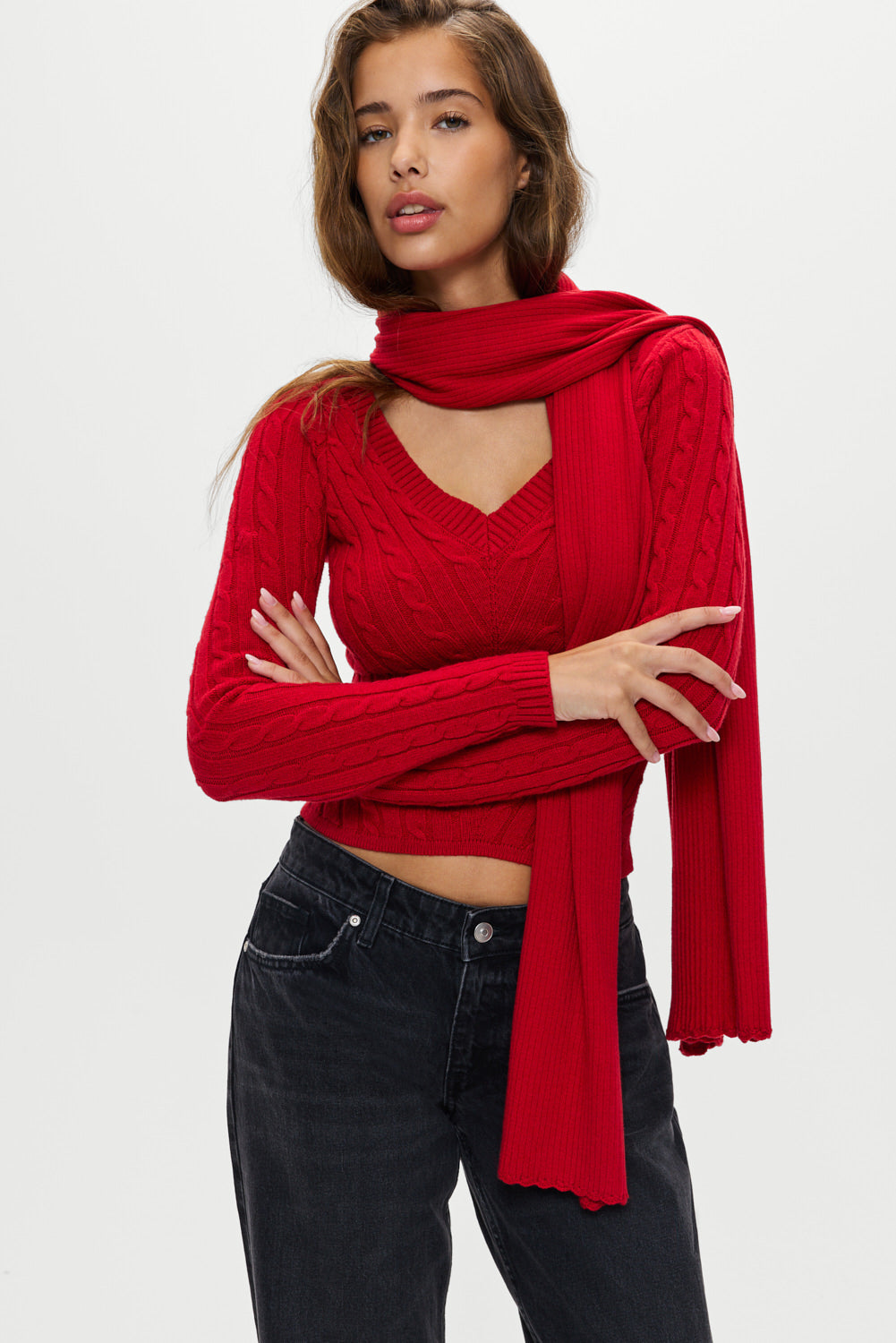 Snug Knit Scarf - Heartstrings Frankies Bikinis Discount