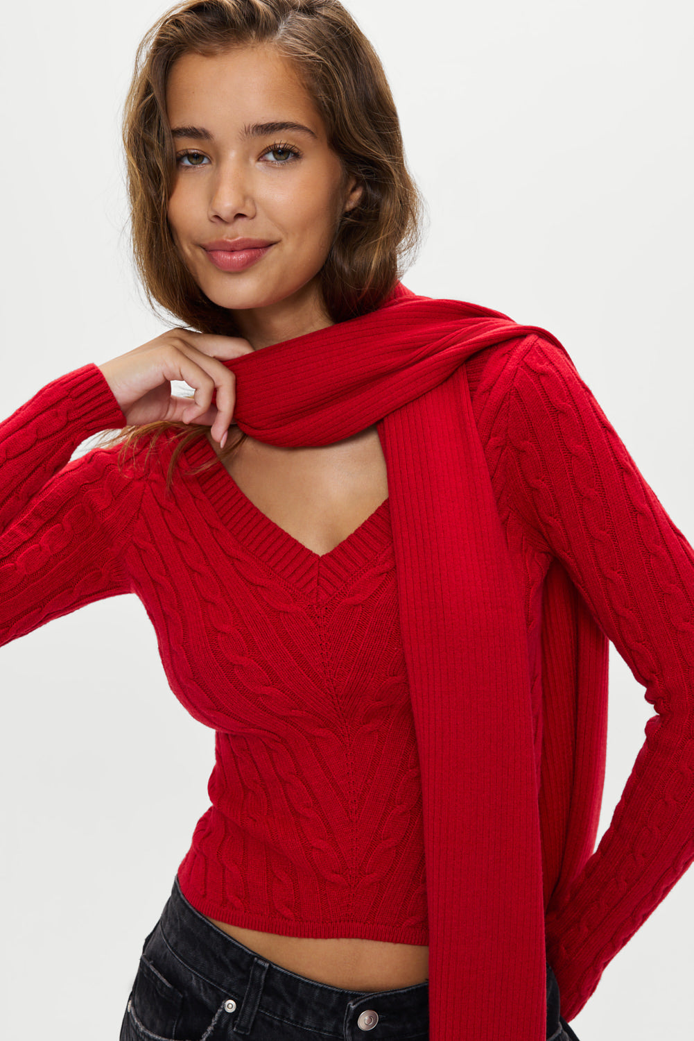 Snug Knit Scarf - Heartstrings Frankies Bikinis Discount