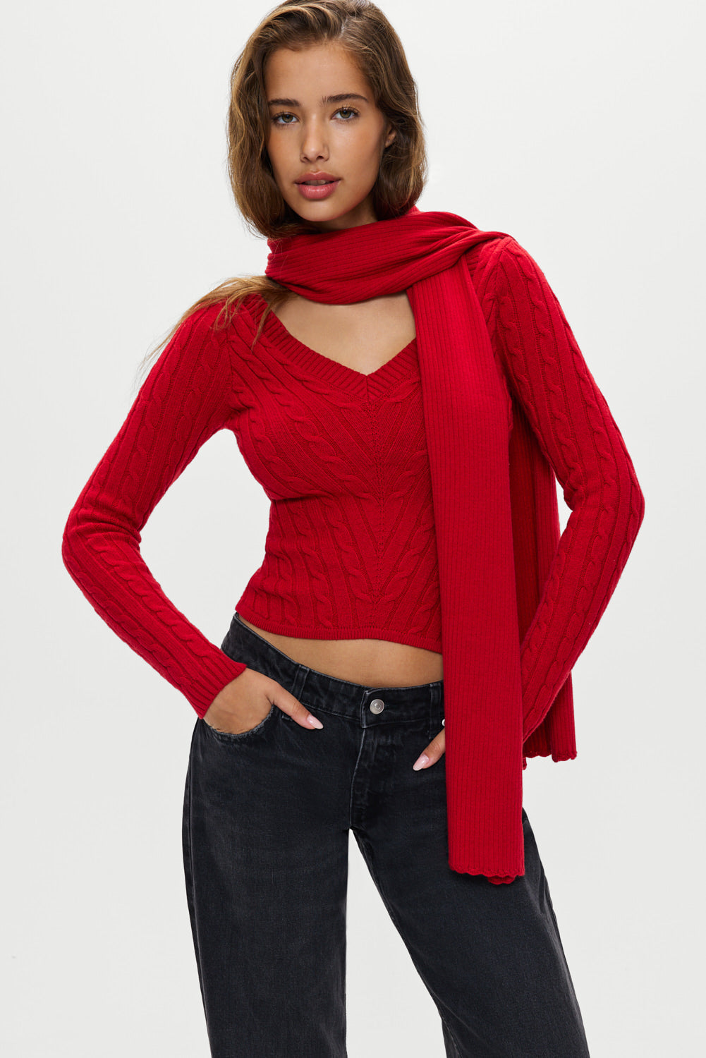 Snug Knit Scarf - Heartstrings Frankies Bikinis Discount