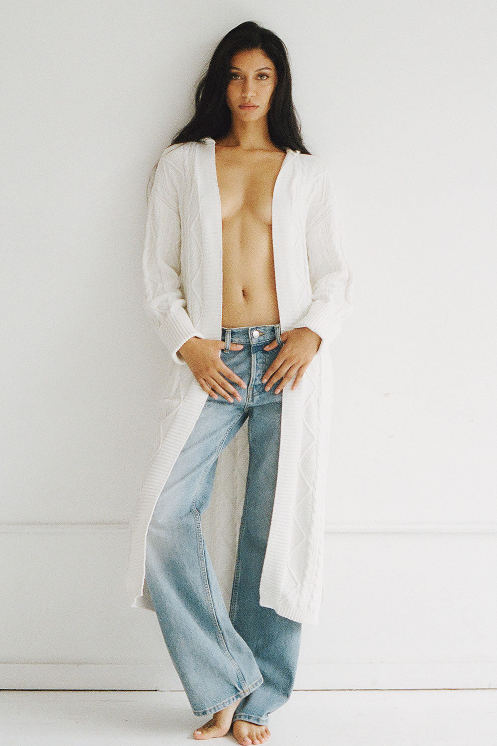 Love Story Duster Cardigan - Cloud White Frankies Bikinis Sale