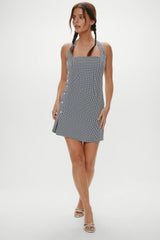 West Cotton Wrap Mini Dress - Morning Gingham Frankies Bikinis Online Shop