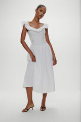 Georgia Cotton Embroidered Midi Dress - Angel's Meadow Frankies Bikinis For Sale