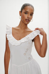 Georgia Cotton Embroidered Midi Dress - Angel's Meadow Frankies Bikinis For Sale