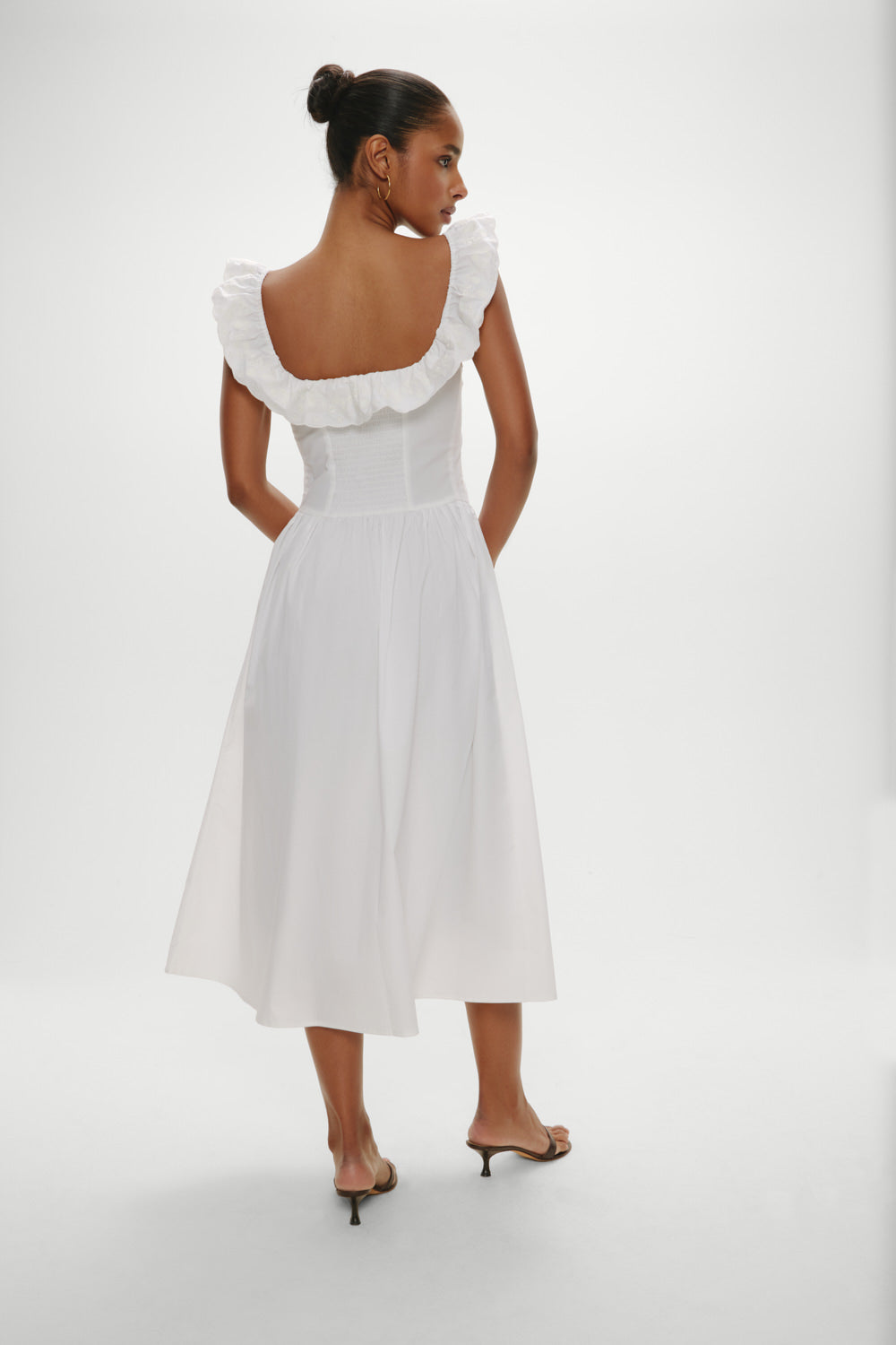 Georgia Cotton Embroidered Midi Dress - Angel's Meadow Frankies Bikinis For Sale