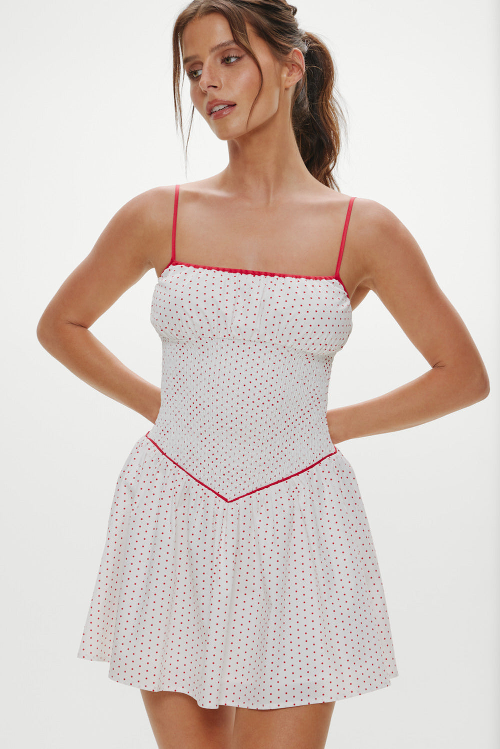 Coast Cotton Mini Dress - Red Dot Frankies Bikinis Outlet