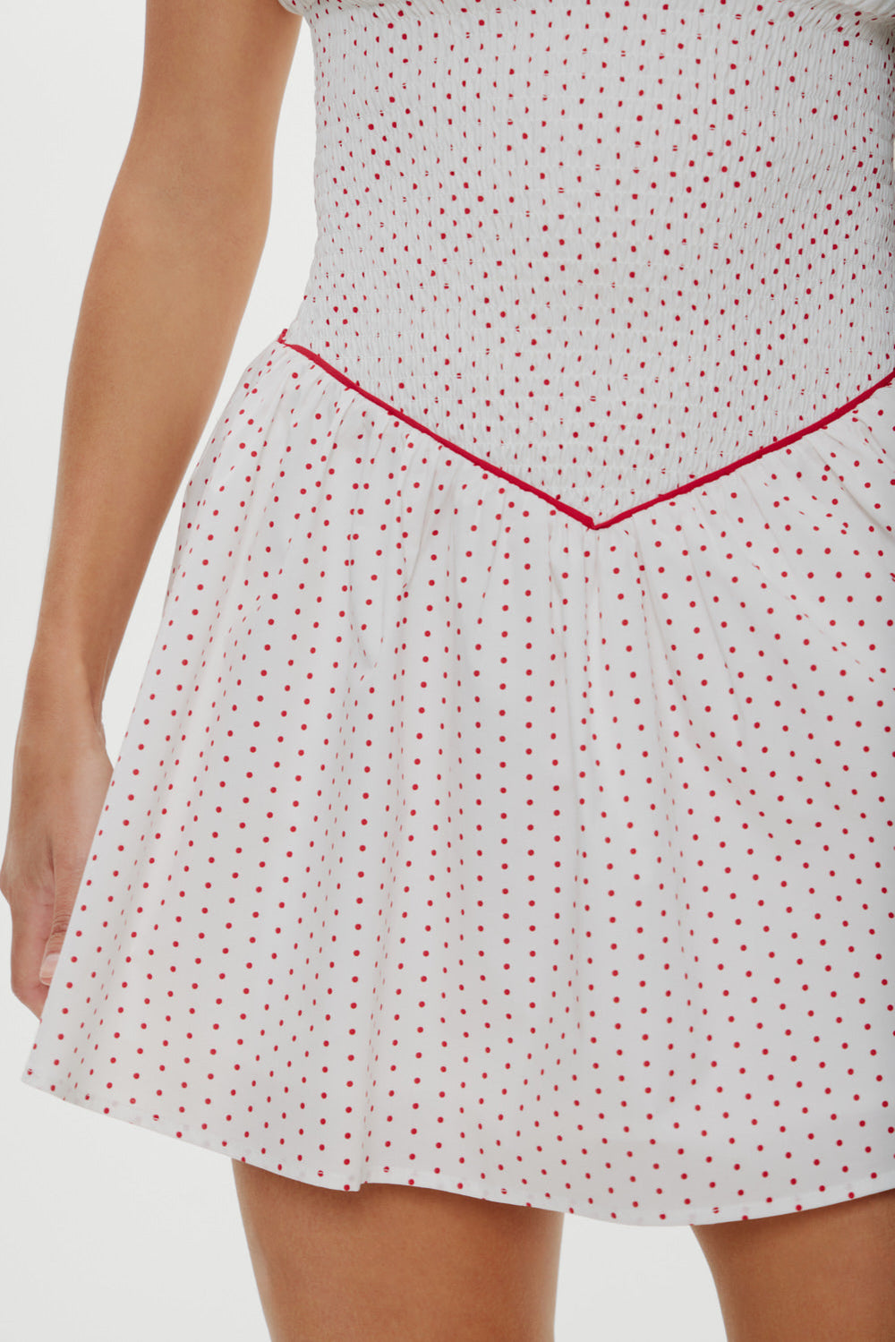 Coast Cotton Mini Dress - Red Dot Frankies Bikinis Outlet