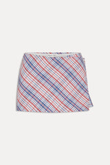 Sterling Cotton Mini Skort - Americana Plaid Frankies Bikinis For Sale