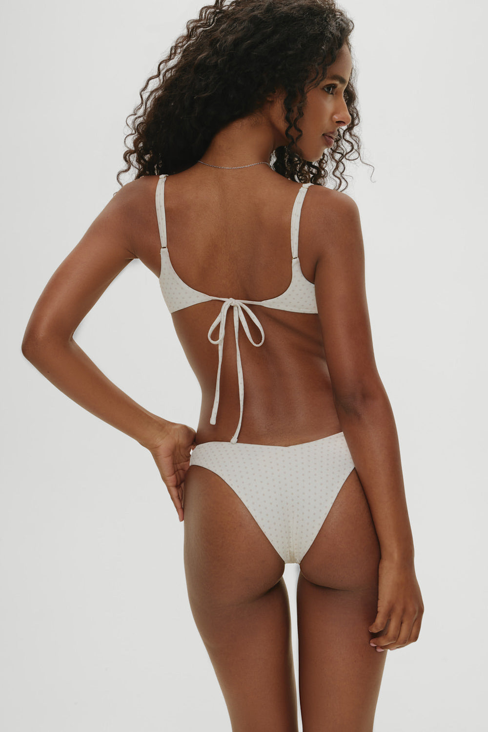 x Khy Enzo Cheeky Bikini Bottom - Pearl Dot Frankies Bikinis Online