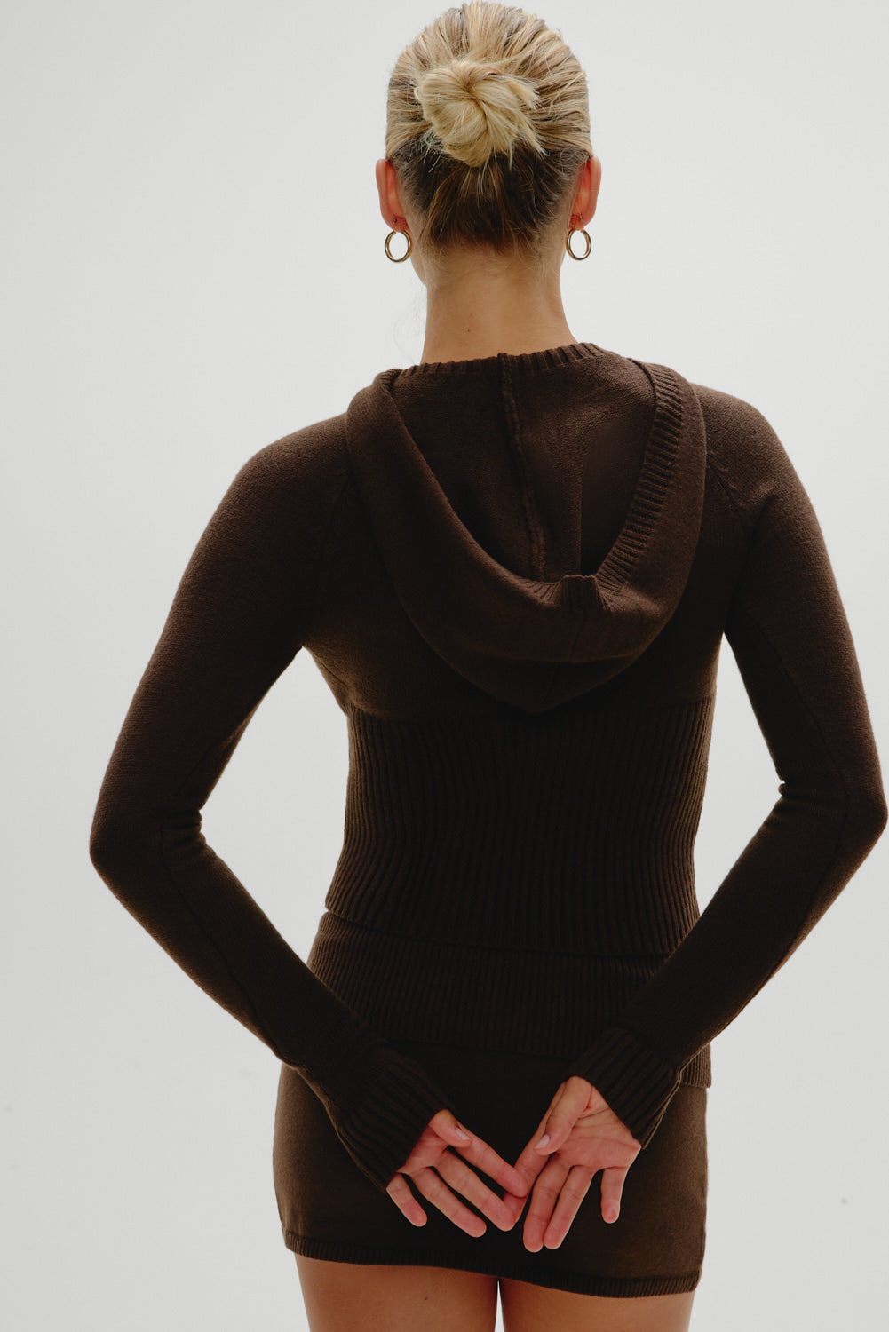 Hazel Knit Hoodie - Chocolate Brown Frankies Bikinis Online
