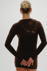 Hazel Knit Hoodie - Chocolate Brown Frankies Bikinis Online