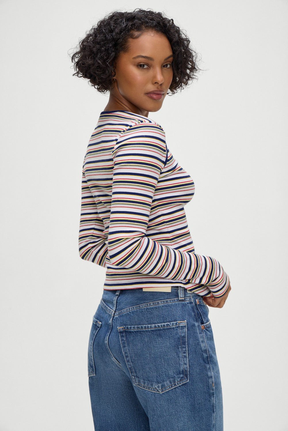 Blair Striped Long Sleeve Shirt - Love Stripe Frankies Bikinis Sale