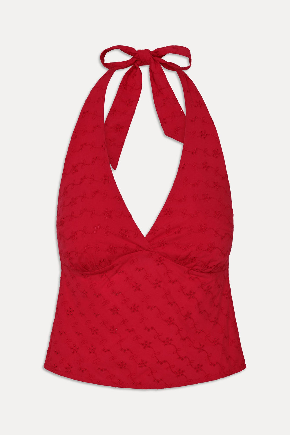 Cora Eyelet Halter Top - Red Rose Frankies Bikinis Online