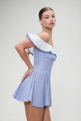 Lilah Striped Mini Dress - Midnight Stripe Frankies Bikinis Sale
