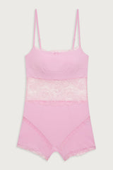 Whisper Lace Bodysuit - French Rose Frankies Bikinis Outlet