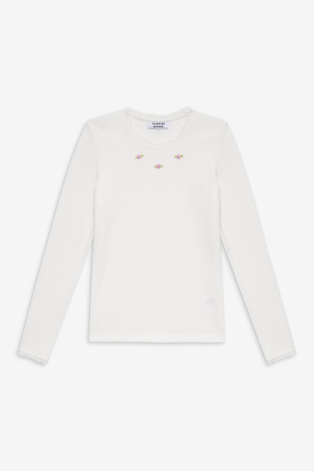 Eve Waffle Long Sleeve Shirt - White Frankies Bikinis Discount