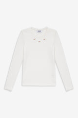 Eve Waffle Long Sleeve Shirt - White Frankies Bikinis Discount