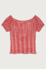 Cider Gingham Blouse - Cherry Gingham Frankies Bikinis For Sale