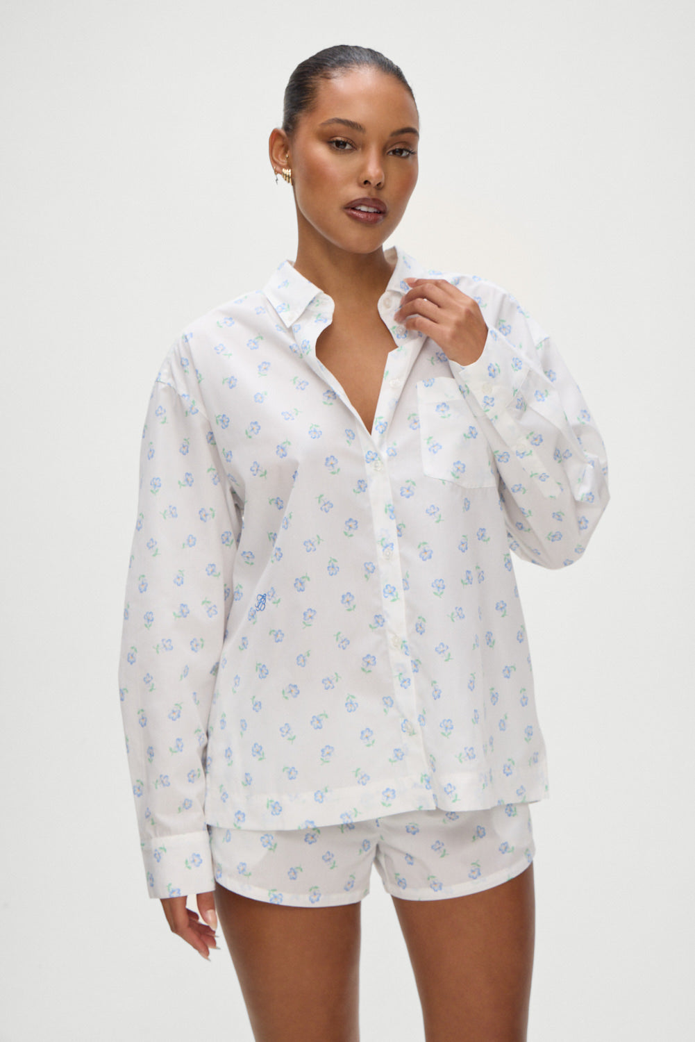 Ralph Long Sleeve Sleep Shirt - Periwinkle Frankies Bikinis Outlet