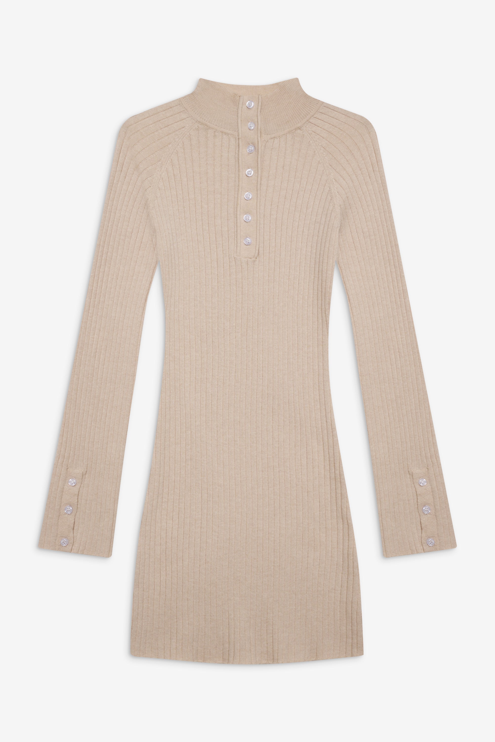 Isla Long Sleeve Mini Dress - Cream Frankies Bikinis Sale