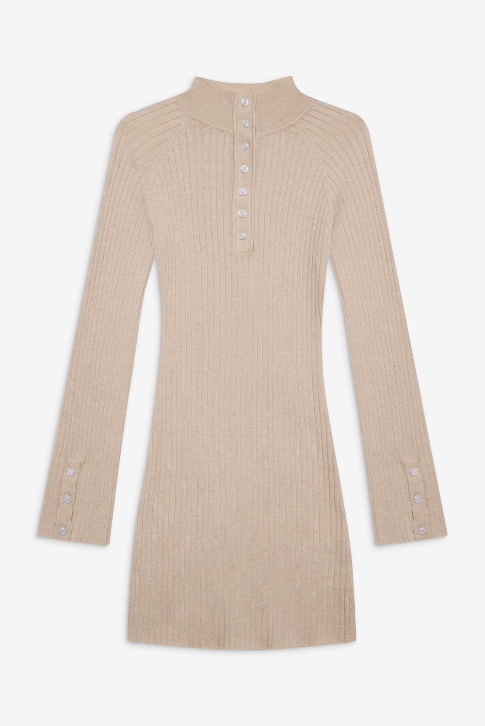 Isla Long Sleeve Mini Dress - Cream Frankies Bikinis Sale