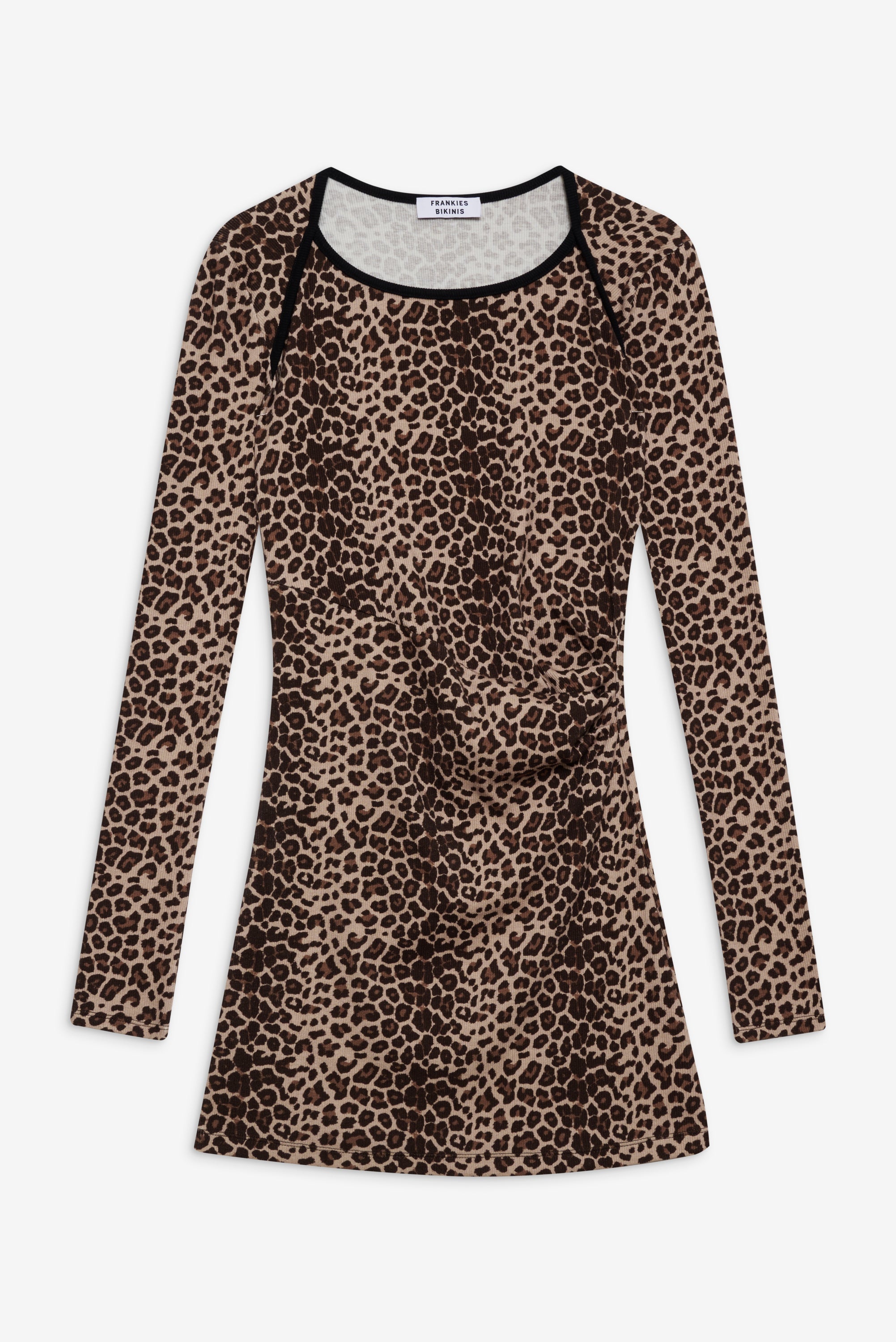 Chelsea Long Sleeve Mini Dress - Cheetah Frankies Bikinis Outlet