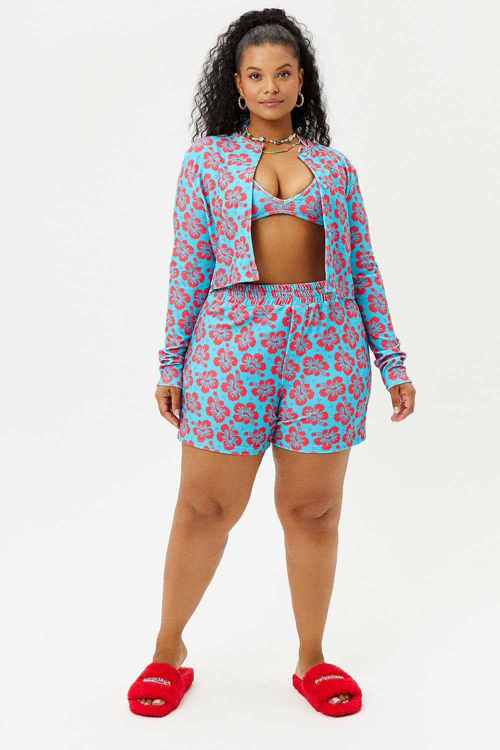 Cheri Terry Cardigan Sweater - Blue Magic Frankies Bikinis Discount