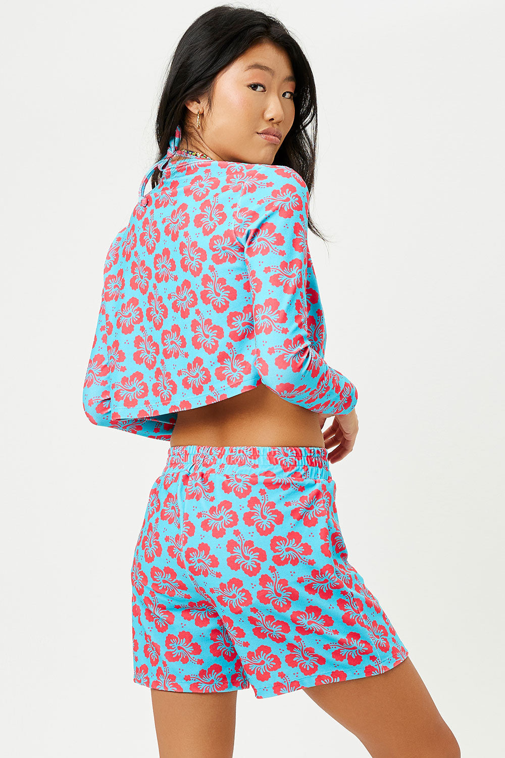 Cheri Terry Cardigan Sweater - Blue Magic Frankies Bikinis Discount