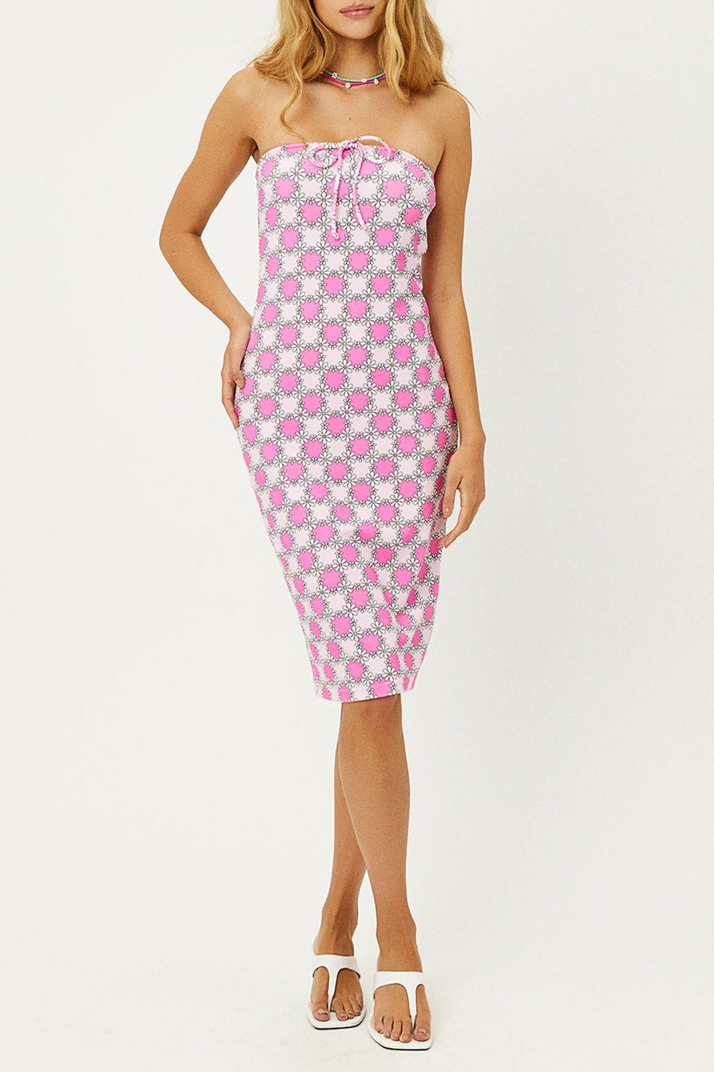 Hope Strapless Terry Dress - Pink Daisy Frankies Bikinis For Sale