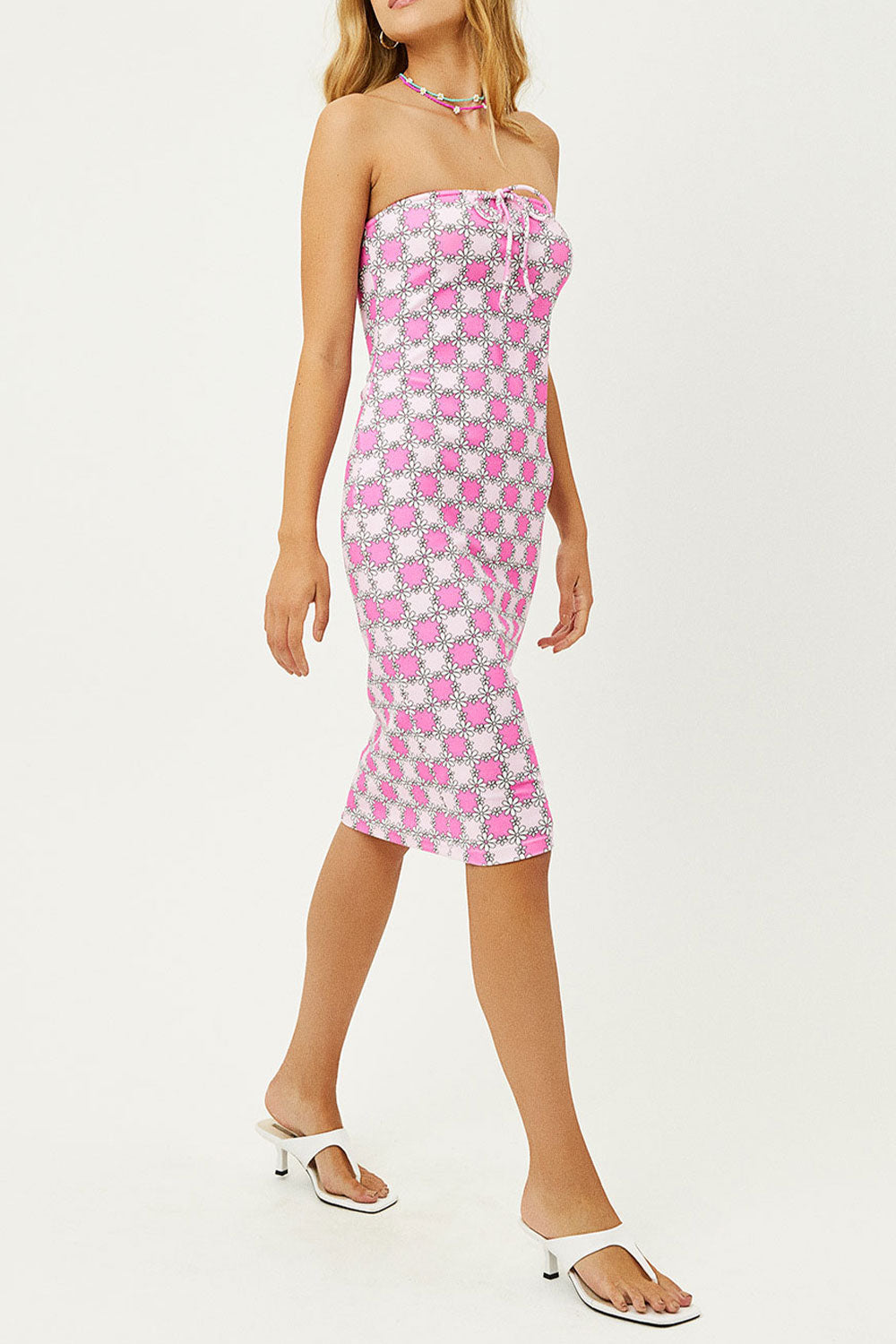 Hope Strapless Terry Dress - Pink Daisy Frankies Bikinis For Sale