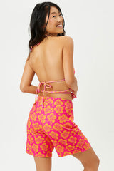 Fifi Terry High Waist Shorts - Hibiscus Honey Frankies Bikinis Discount