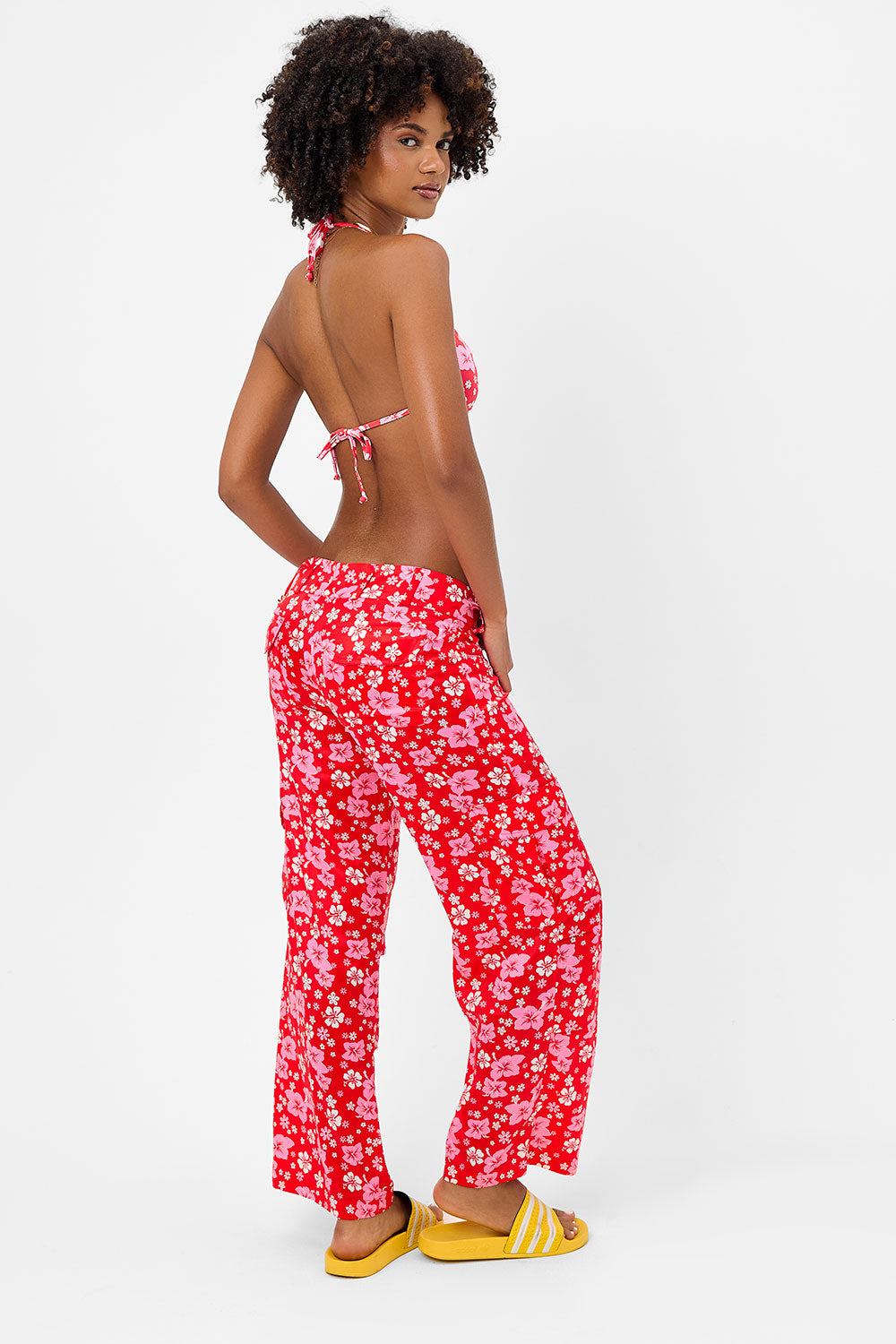 Chilli Satin Floral Cargo Pant - Coconut Girl Frankies Bikinis Online