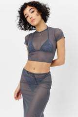 Adriana Mesh Midi Skirt - Galaxy Frankies Bikinis Outlet
