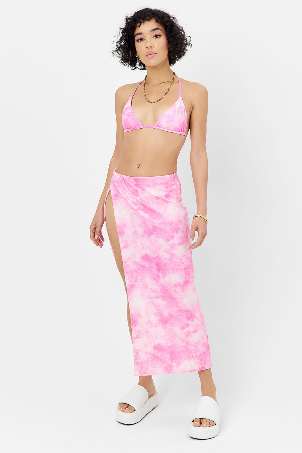 Stacey Terry Maxi Skirt - Distorted Pink Dye Frankies Bikinis Online Shop