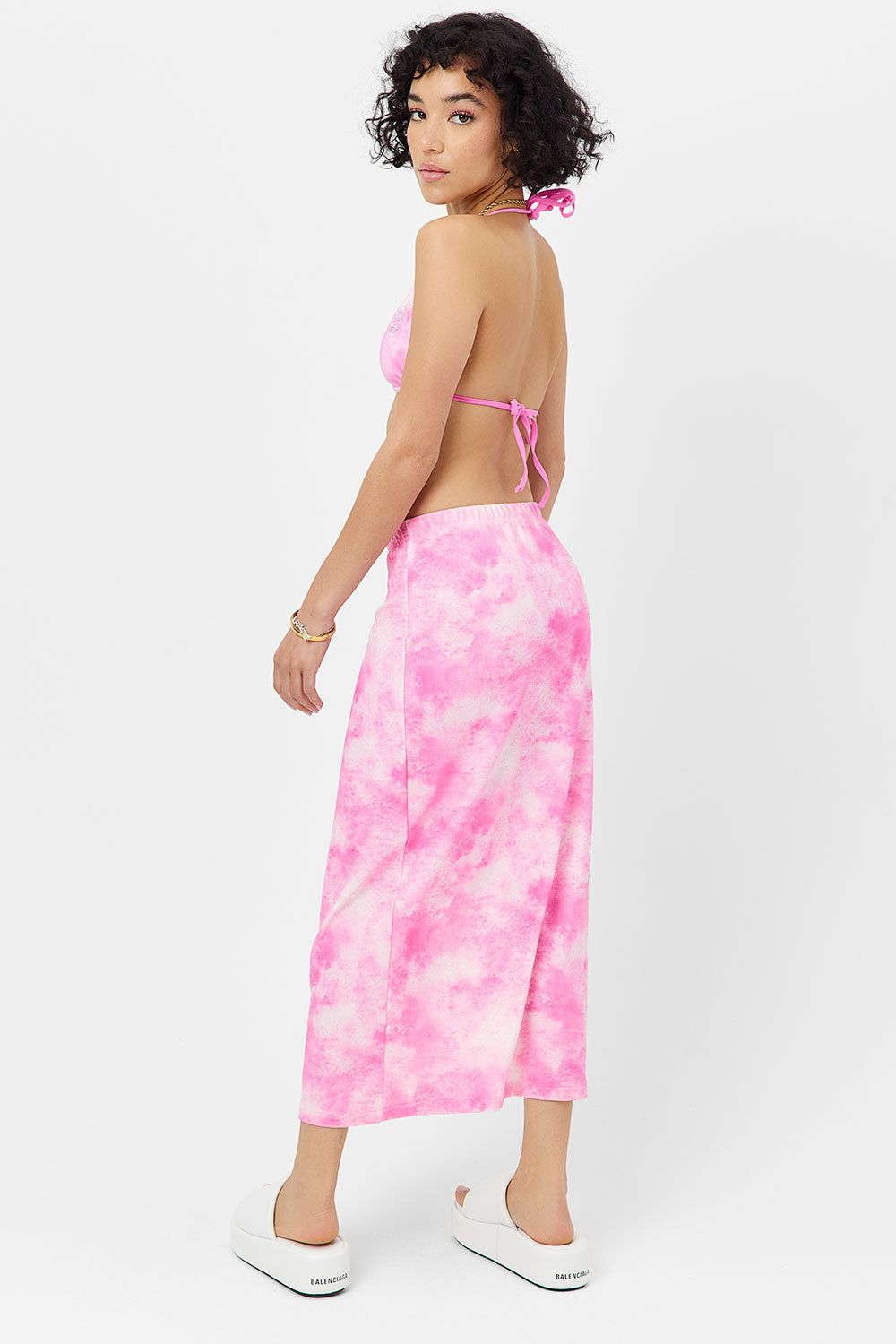 Stacey Terry Maxi Skirt - Distorted Pink Dye Frankies Bikinis Online Shop