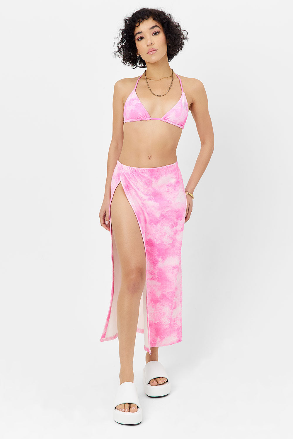 Stacey Terry Maxi Skirt - Distorted Pink Dye Frankies Bikinis Online Shop