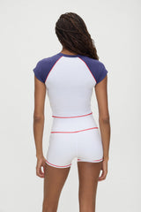 Track Star Cropped Tee - Team Colors Frankies Bikinis Online