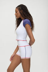 Track Star Cropped Tee - Team Colors Frankies Bikinis Online