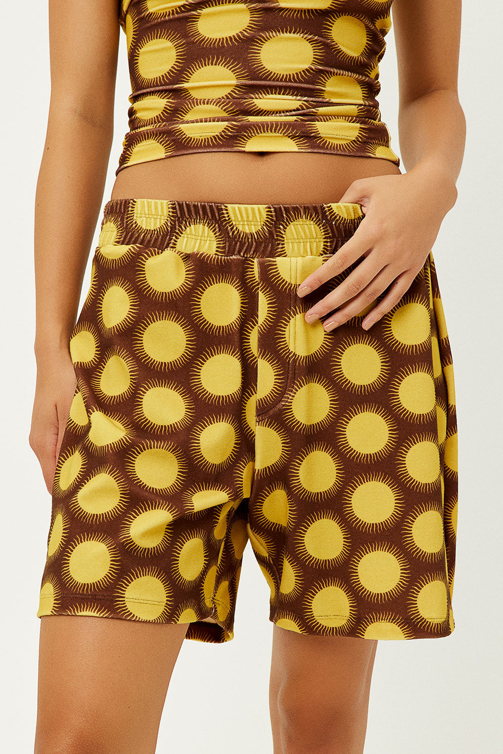 Fifi Terry High Waist Shorts - Golden Frankies Bikinis Outlet