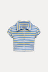 Laurel Striped Terry Cloth Shirt - Ashbury Stripe Frankies Bikinis Discount