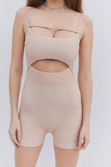 Amelia Terry Cutout Onesie - Coco Cheetah Frankies Bikinis Outlet