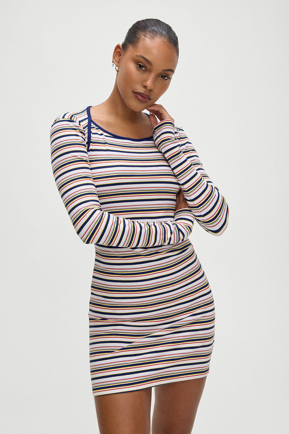 Chelsea Long Sleeve Mini Dress - Love Stripe Frankies Bikinis Online