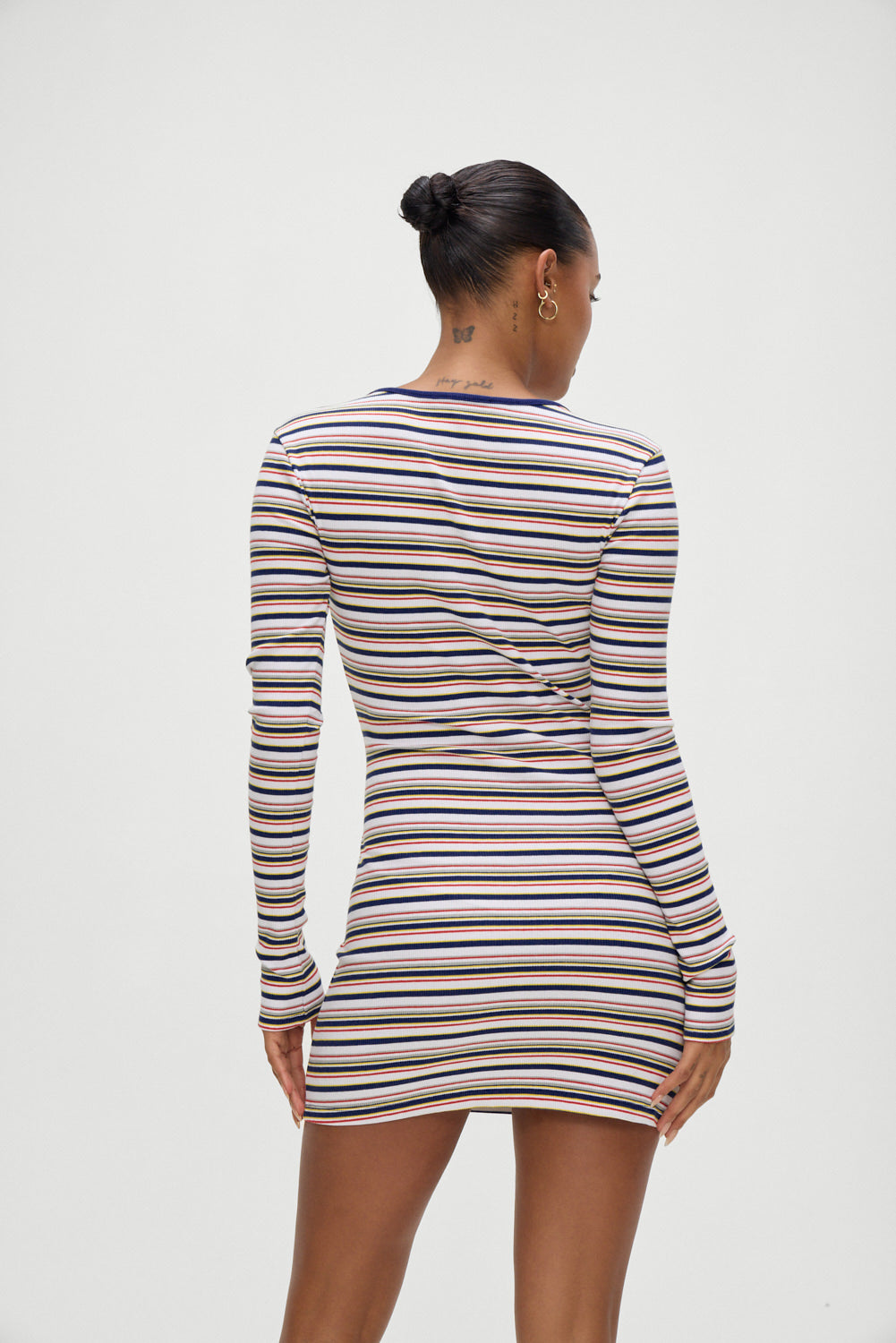 Chelsea Long Sleeve Mini Dress - Love Stripe Frankies Bikinis Online